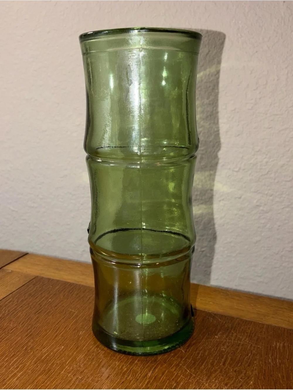 Vidrios San Miguel- Green Recycled Glass Vase Bamboo Pattern